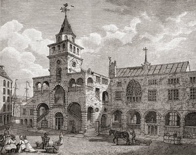 The Exchange, Newcastle upon Tyne v 17. století, z „Krátké historie anglického lidu“ od J. R. Greena, vydané v roce 1893 od English School