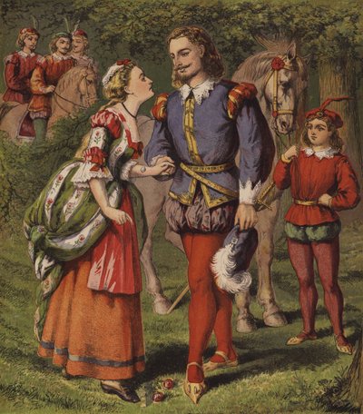 Víla u fontány nebo dvě dívky (barva lito) od English School