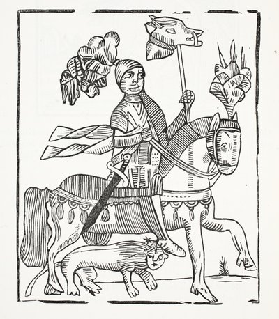 The Famous History of Guy Earl of Warwick, ilustrace z Chap-books of the Eighteenth Century od Johna Ashtona, pub. 1882 od English School