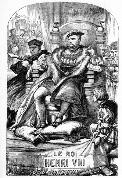 Slavné dějiny života krále Jindřicha Osmého – Ilustrace v „“ Díla dokončená Williamem Shakespearem““ 1866 – Ilustrace a obecná forma tohoto vydání jsou vypůjčeny z Cassellova ilustrovaného Shakespeara, vydaného v Londýně od English School