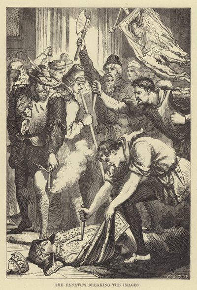 Fanatici rozbíjející obrazy (rytina) od English School