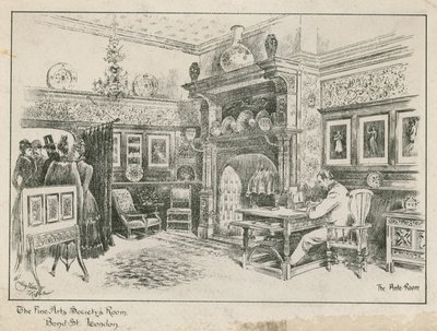 Místnost společnosti Fine Arts, Bond Street, Londýn - předsíň od English School