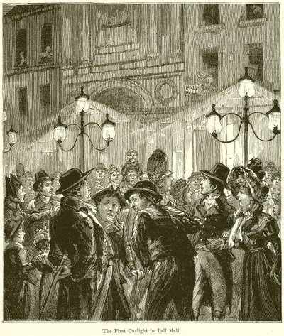 První Gaslight v Pall Mall od English School