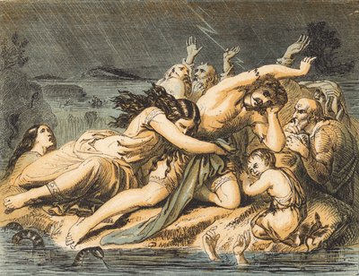 The Flood (barevná rytina) od English School