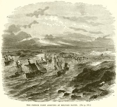 Francouzská flotila připlouvající do Milford Haven od English School
