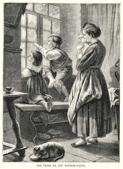 Mráz v okenních tabulích (rytina) od English School