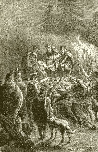 Pohřební obřady náčelníka barbarů od English School
