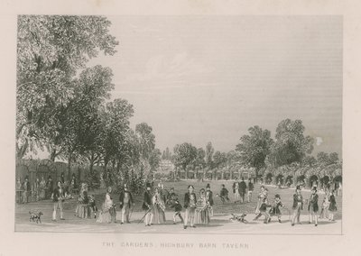 Zahrady v Highbury Barn Tavern od English School
