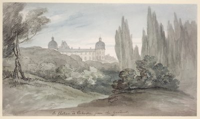 The Gardens of the Chateau of Valencay, c.1770 (pero, inkoust a wc na papíře) od English School