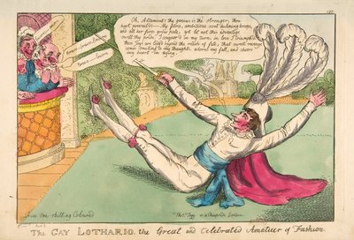 Gay Lothario. Velký a oslavovaný amatér módy, hospoda. 1813 (ručně kolorovaná rytina) od English School