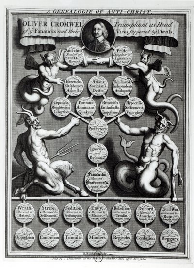 Genealogie antikrista Oliver Cromwell (1599-1658) od English School