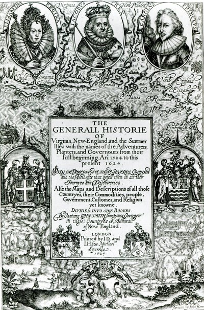 The General Histoire of Virginia, New England and Summer Isles, 1624 od English School