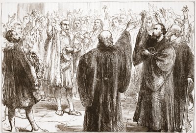 Ženevani přísahají, že se zřeknou romantismu, ilustrace z Historie protestantismu od Jamese Aitkena Wylie (1808-1890), hospoda. 1878 od English School