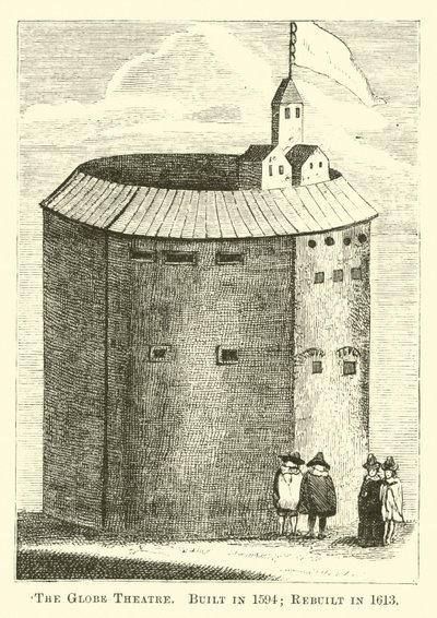 The Globe Theatre, postavený v roce 1594; Přestavěn v roce 1613 od English School
