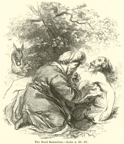 Dobrý Samaritán, Lukáš, x, 25, 37 od English School