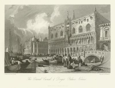 Canal Grande a Dóžecí palác, Benátky, 1844 od English School