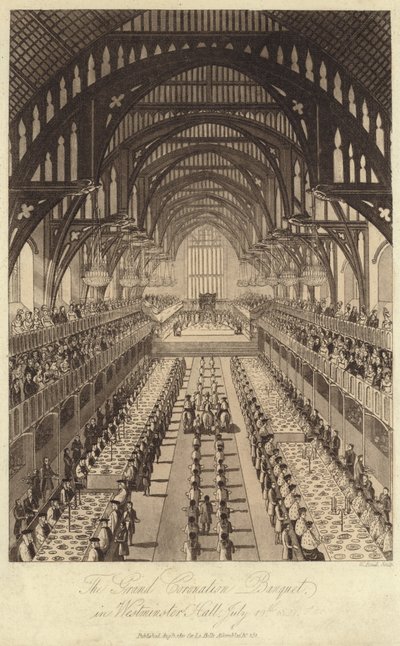 Velká korunovační hostina ve Westminster Hall od English School