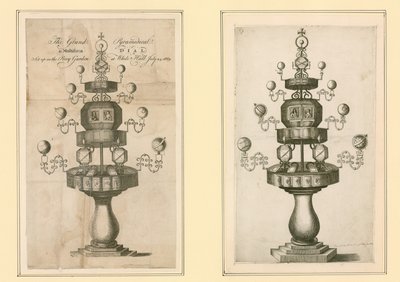 The Grand Pyramidical and Multiform Dial zřízen v Privy Garden ve Whitehallu, 24. července 1669 od English School