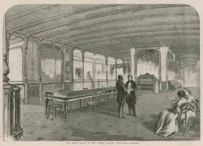 Velký salon parní lodi Great Eastern od English School