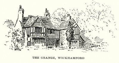 The Grange, Wickhamford (litografie) od English School
