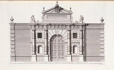 Velká brána v Burlington House, Piccadilly, od „Vitruvius Britannicus nebo britský architekt“ od Colen Campbell od English School