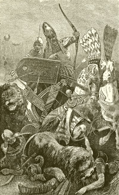 Velký Sesostris (Rameses II.) v bitvě u Kadesch od English School