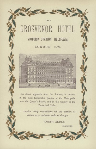 The Grosvenor Hotel (rytina) od English School