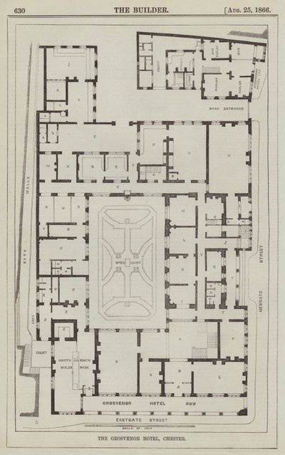 The Grosvenor Hotel, Chester (rytina) od English School