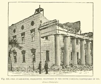 Strážný dům, Charleston, se rozbil při zemětřesení v Jižní Karolíně v roce 1886 od English School