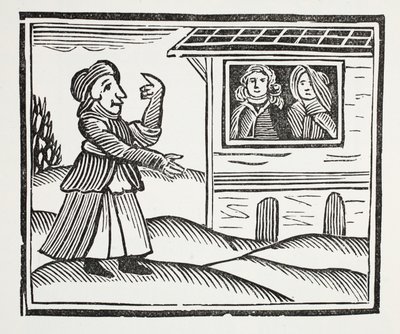 The History of Mother Shipton, ilustrace z Chap-books of the Eighteenth Century od Johna Ashtona, pub. 1882 od English School