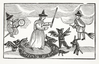 The History of Mother Shipton, ilustrace z Chap-books of the Eighteenth Century od Johna Ashtona, pub. 1882 od English School