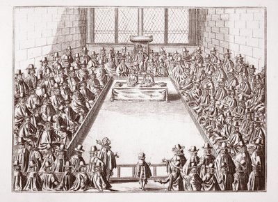 Dolní sněmovna, tisk z roku 1648 od English School