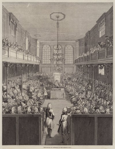 Dolní sněmovna během zasedání 1741-2 (rytina) od English School