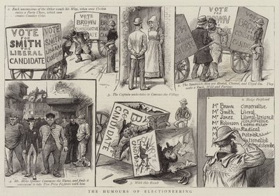 The Humours of Electioneering (rytina) od English School