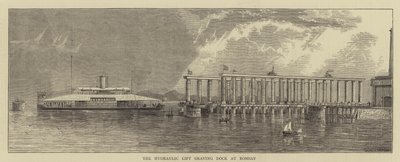 The Hydraulic Lift Graving Dock v Bombaji (rytina) od English School