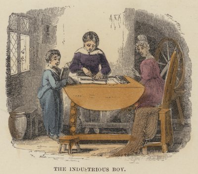 The Industrious Boy (barevná rytina) od English School