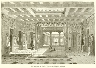 Interiér Pansas House v Pompejích, obnoven od English School