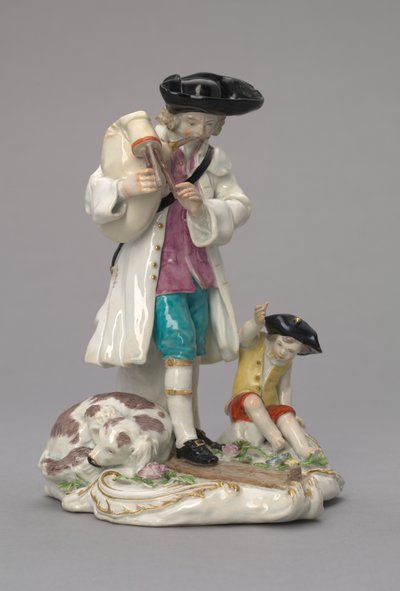 Potulný hudebník, vyrobený Chelsea Porcelain Factory, Anglie, kolem roku 1756 od English School