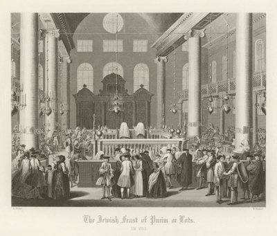 Židovský svátek Purim, neboli loty, 1712 od English School