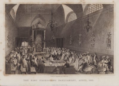 King Proroguing Parliament, duben 1831 (rytina) od English School