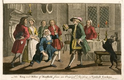 Král a Miller z Mansfieldu, z originálního obrazu ve Vauxhall Gardens od English School