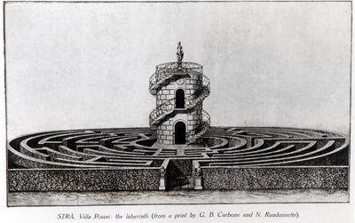 Labyrint vily Pisani ve Stra, podle tisku Giovanni Battista Carboni (1723-83) a N. Randonnette od English School