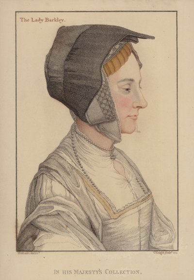 Lady Barkley (barevná rytina) od English School