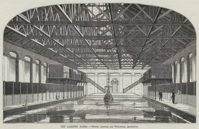 The Lambeth Baths (rytina) od English School