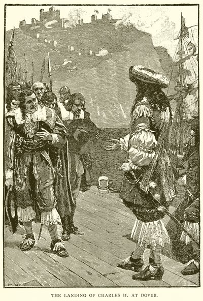 Vylodění Karla II v Doveru od English School