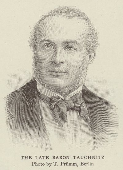Zesnulý baron Tauchnitz (rytina) od English School