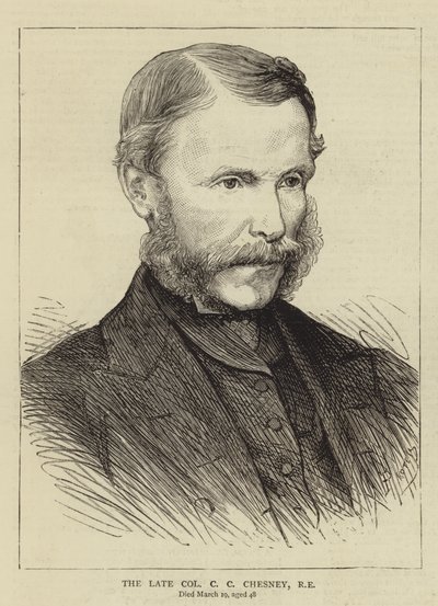 Zesnulý plukovník C. C. Chesney, RE (rytina) od English School