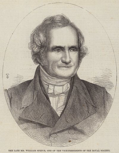 Zesnulý pan William Spence, jeden z viceprezidentů Královské společnosti (rytina) od English School