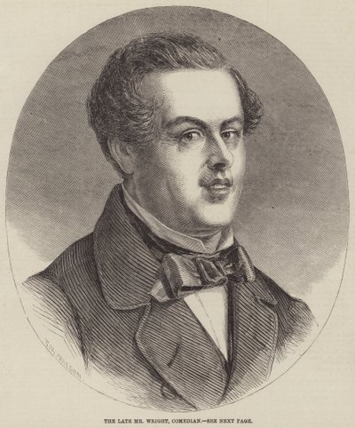 Zesnulý pan Wright, komik (rytina) od English School