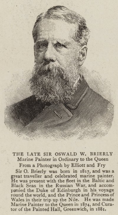 Zesnulý sir Oswald W Brierly (rytina) od English School